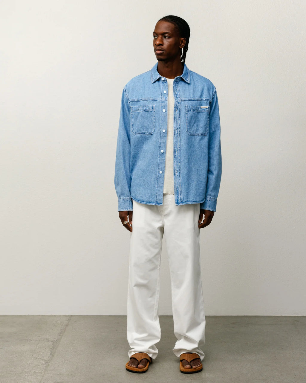 WORK DENIM SHIRT, LIGHT DENIM
