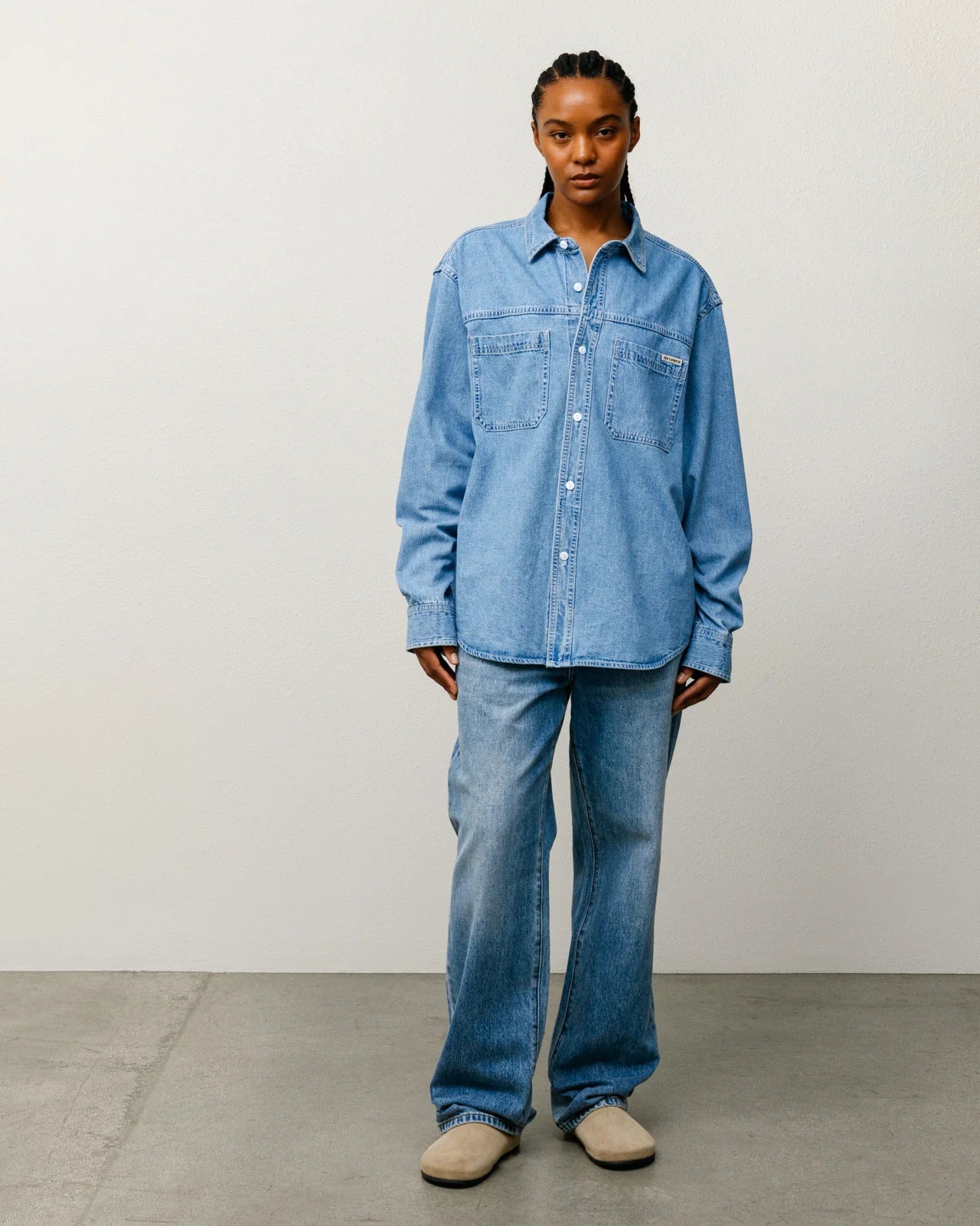 WORK DENIM SHIRT, LIGHT DENIM