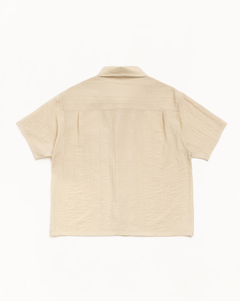 PLEATED TEXTURED SHIRT TAN