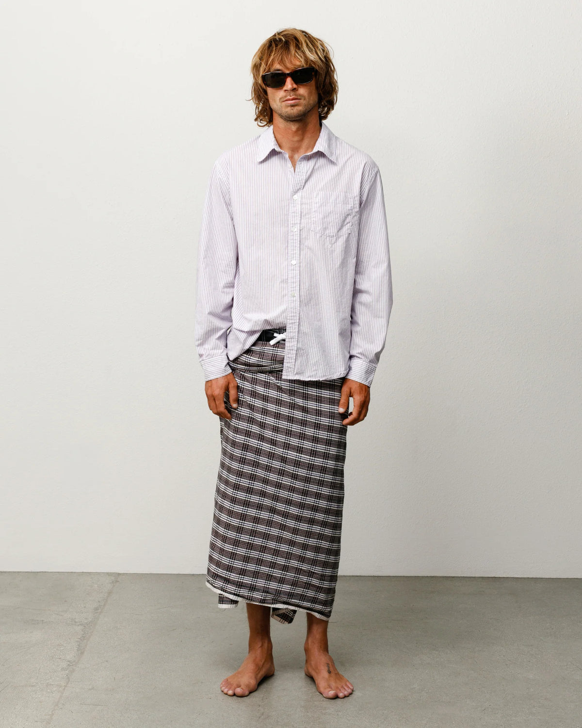 STANDARD LS SHIRT PURPLE STRIPE