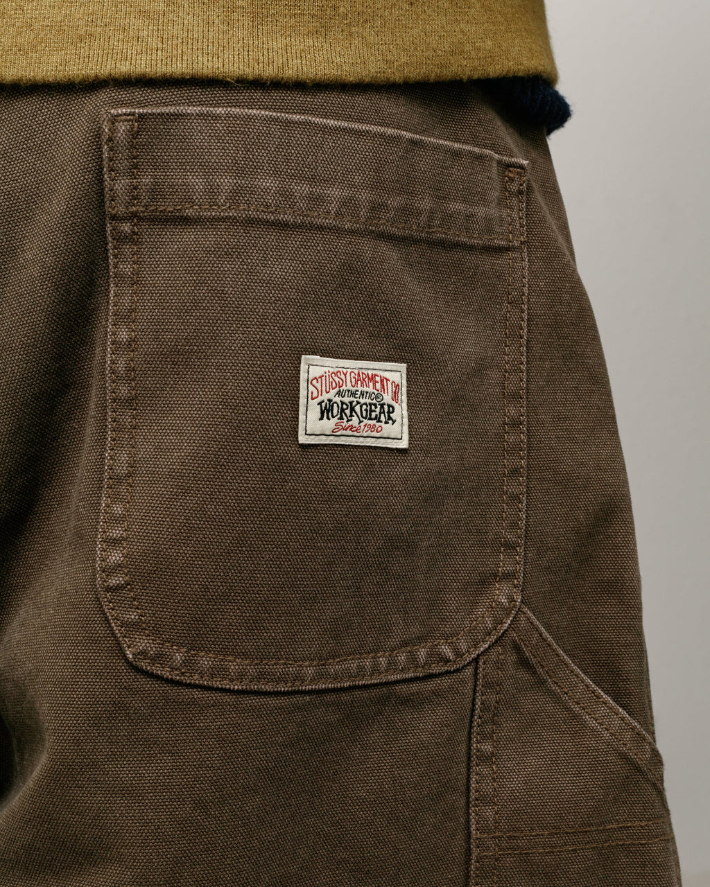 WORK SHORT WASHED CANVAS BROWN