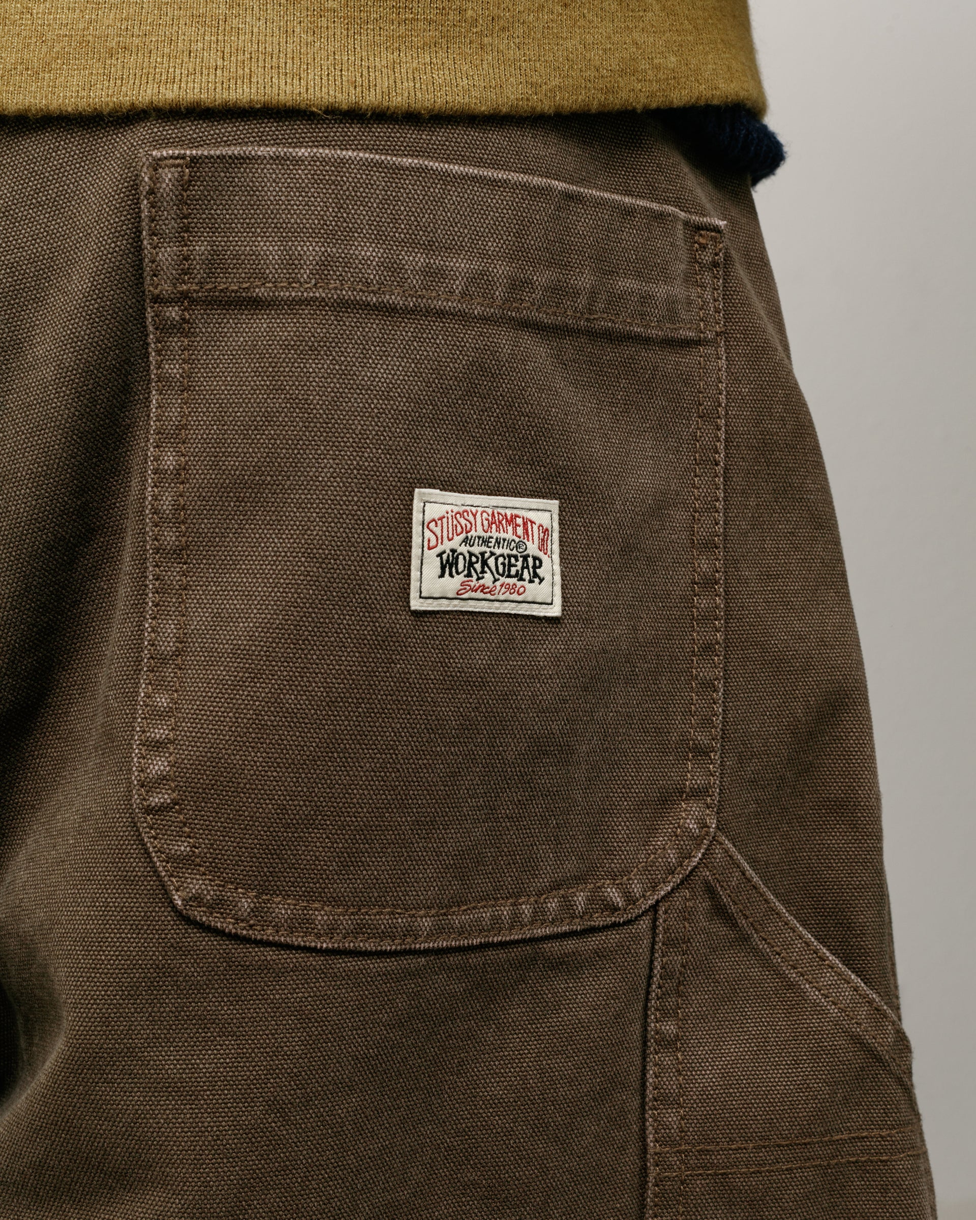 WORK SHORT WASHED CANVAS BROWN
