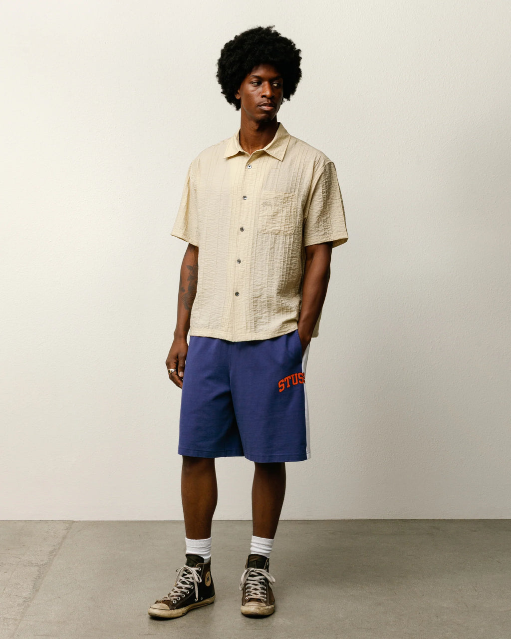 STRIPE JERSEY SHORT BLUE