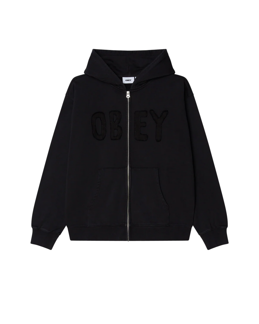 HYBRID FADED ZIP HOOD DIGITAL BLACK FADED WASH