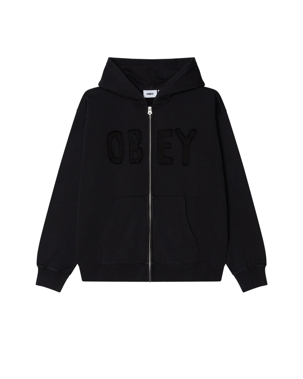 HYBRID FADED ZIP HOOD DIGITAL BLACK FADED WASH
