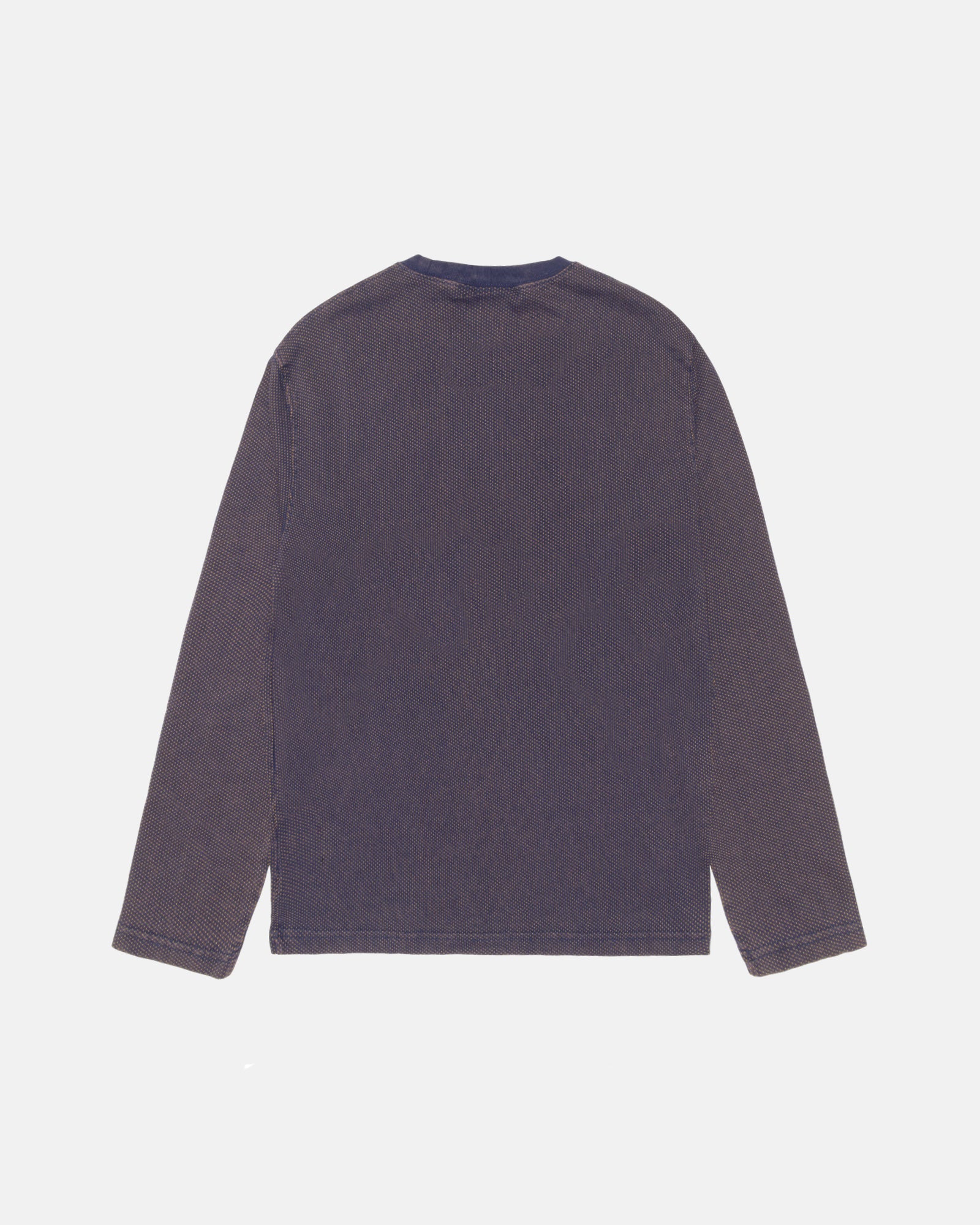 2TONE COTTON MESH LS CREW NAVY