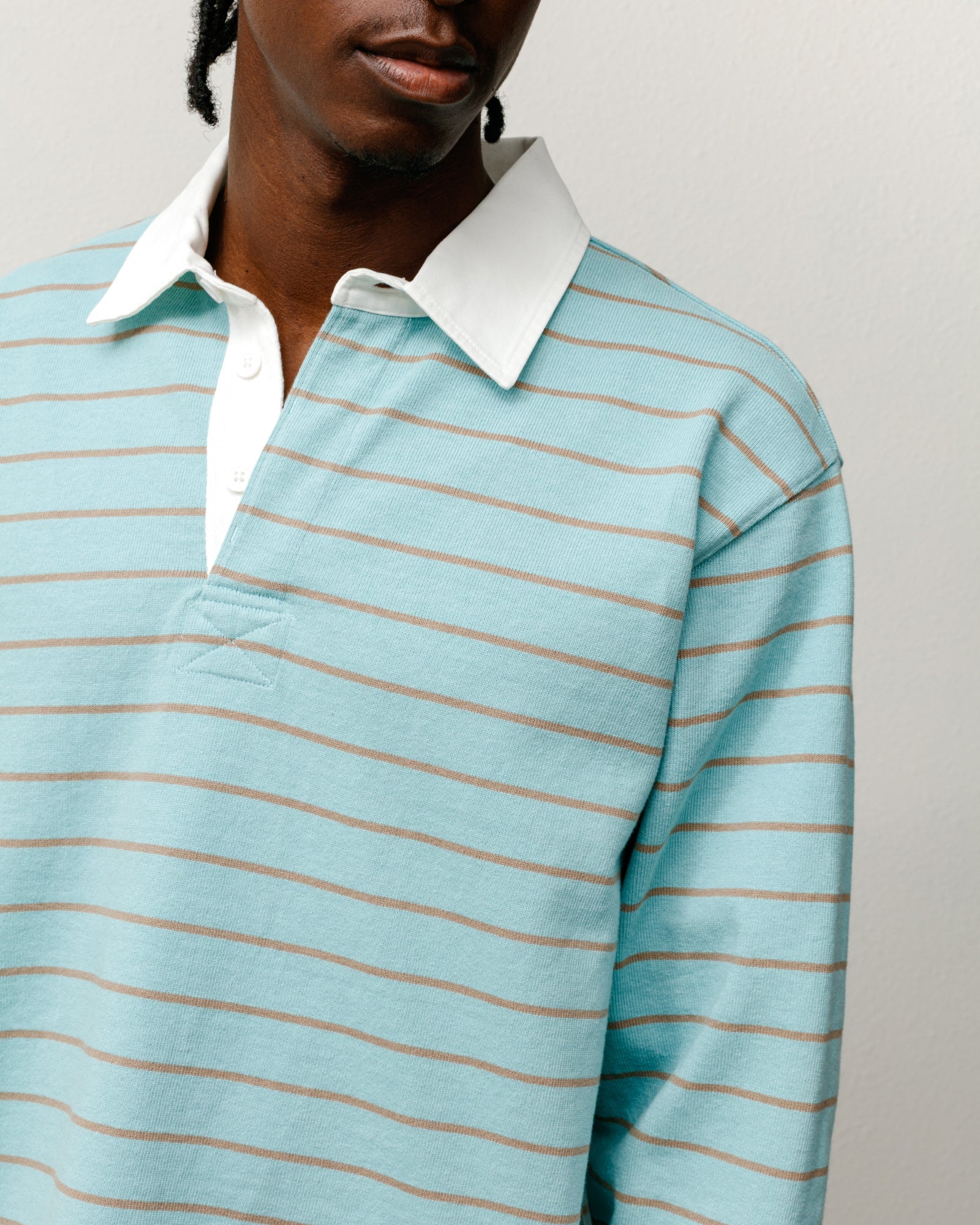 PIN STRIPED RUGBY BLUE