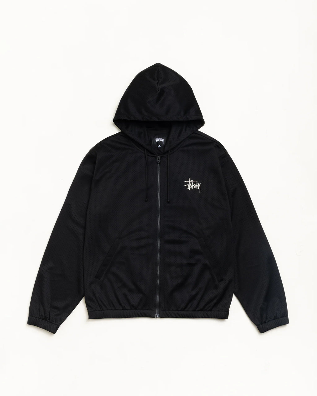 ATHLETIC MESH ZIP HOOD BLACK