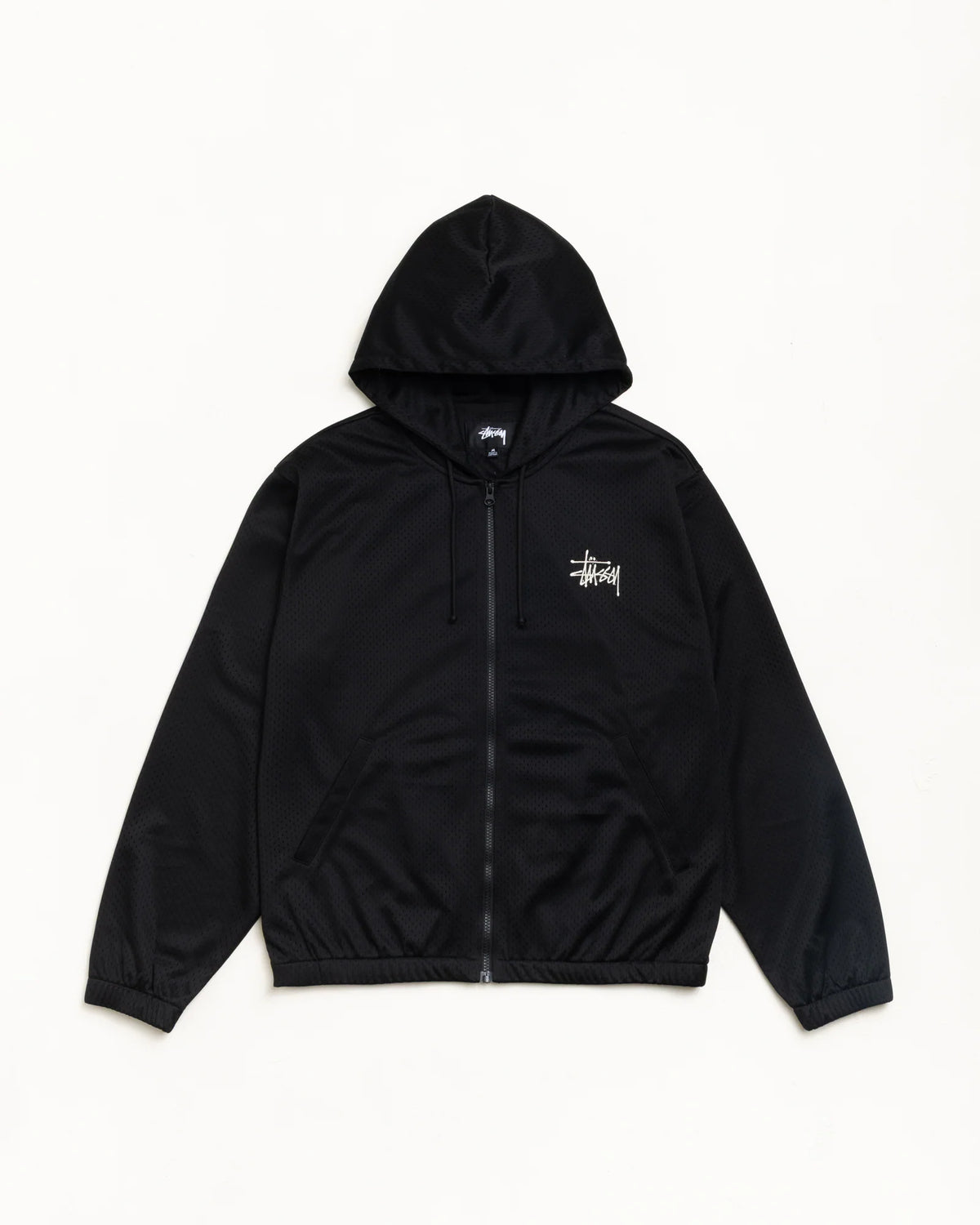 ATHLETIC MESH ZIP HOOD BLACK