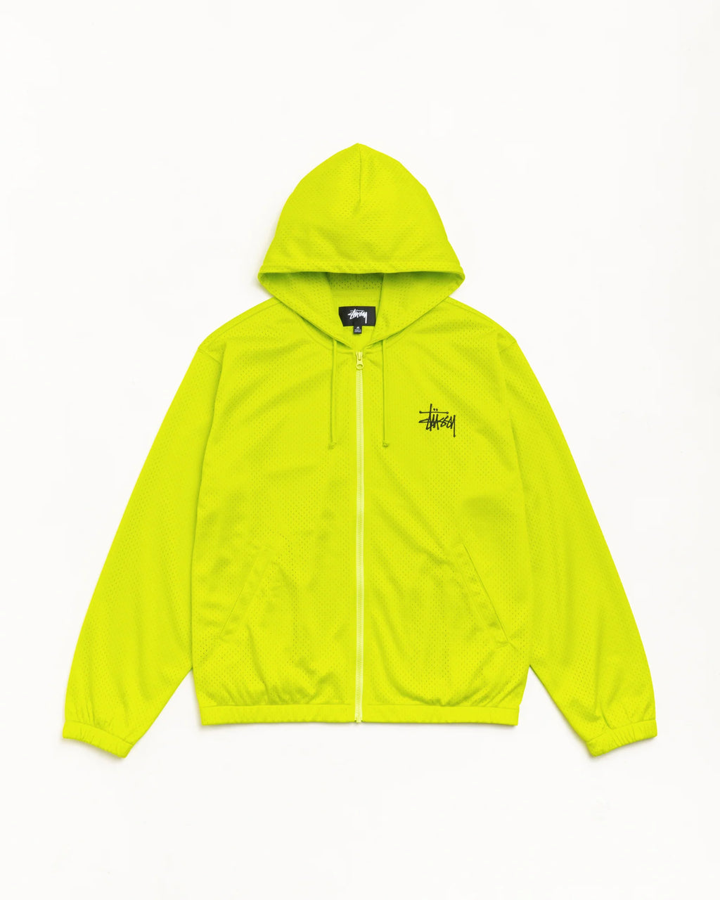 ATHLETIC MESH ZIP HOOD SAFETY GREEN