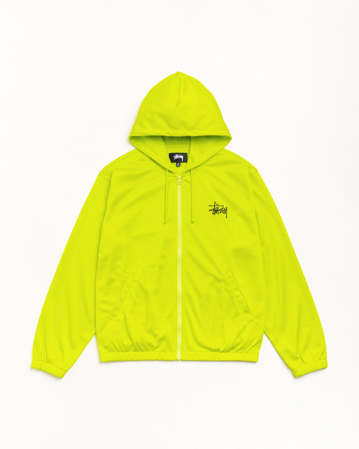 ATHLETIC MESH ZIP HOOD SAFETY GREEN