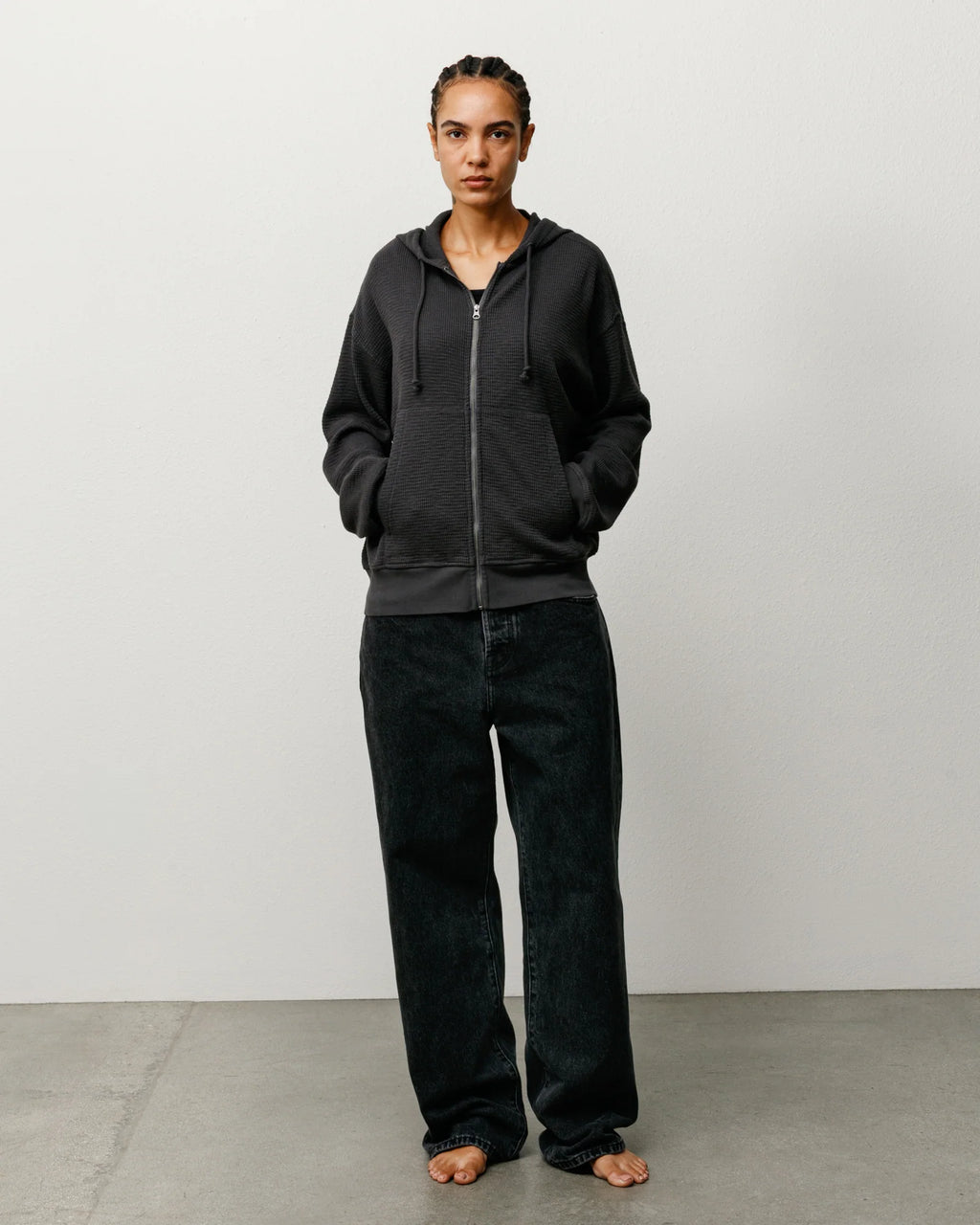 LIGHT WEIGHT THERMAL HOOD FADED BLACK