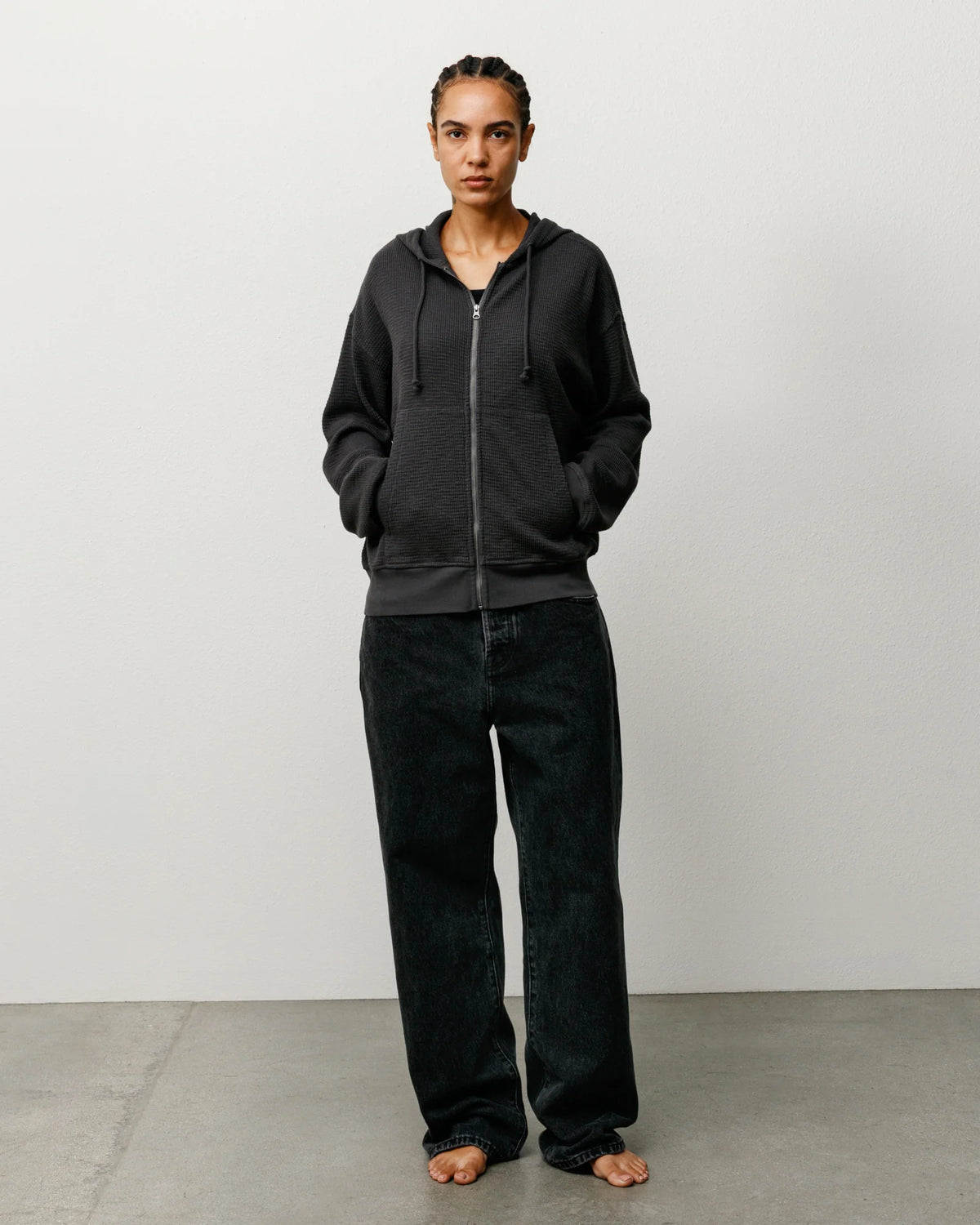 LIGHT WEIGHT THERMAL HOOD FADED BLACK