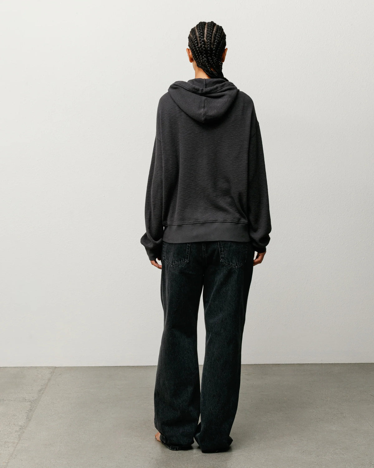 LIGHT WEIGHT THERMAL HOOD FADED BLACK