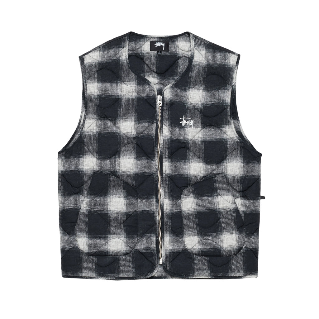 PLAID NYLON LINER VEST L