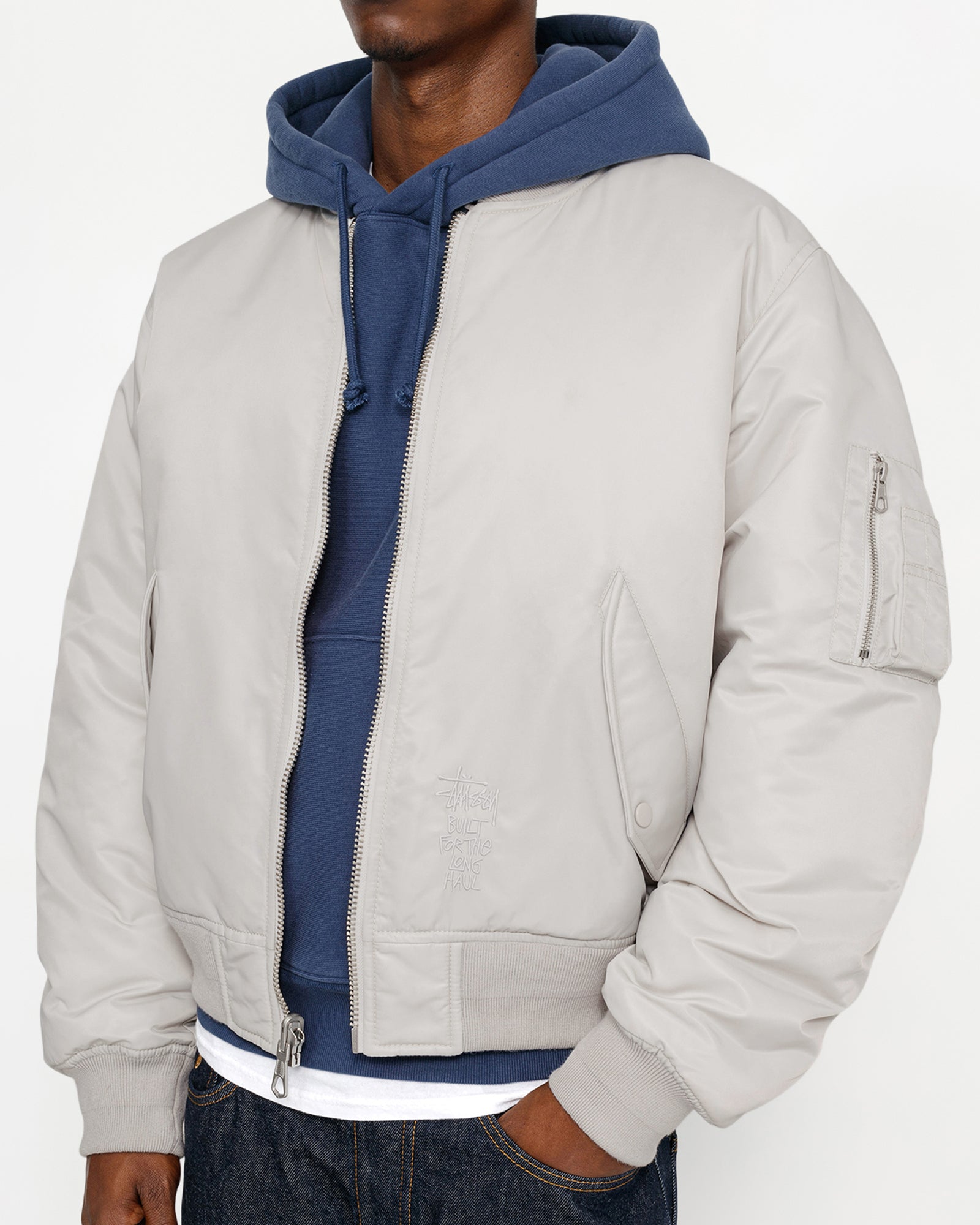 BUILT BOMBER JACKET GREY