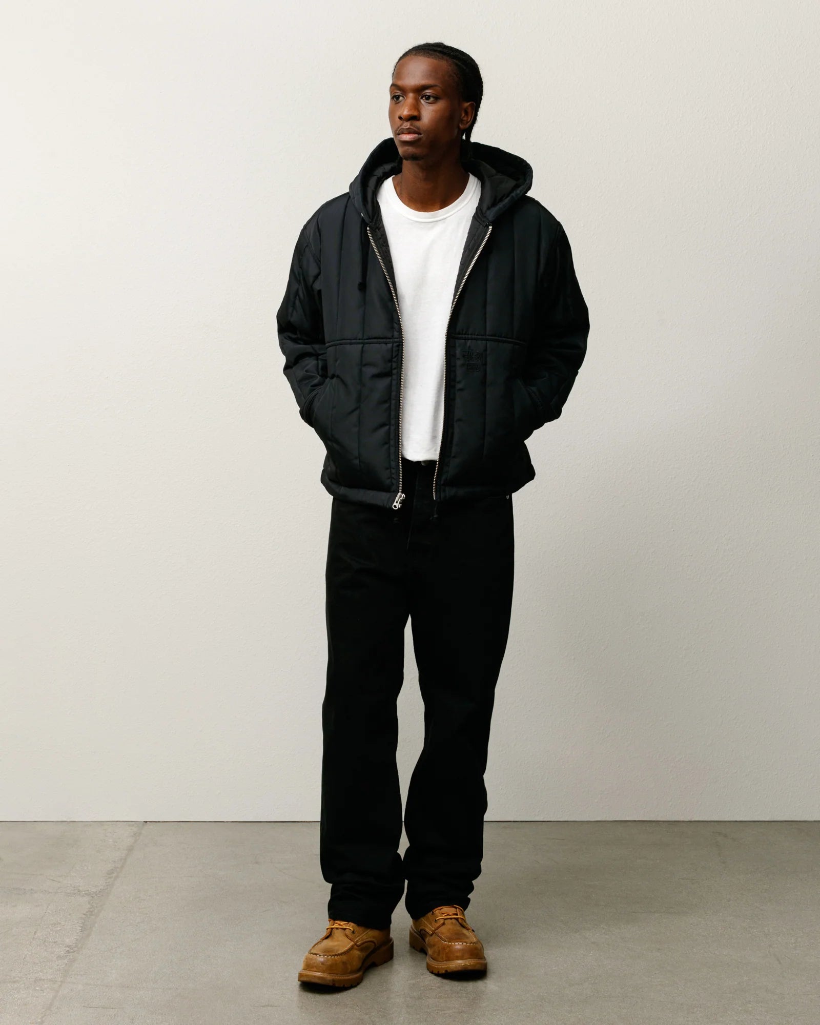 WORK JACKET QUILTED NYLON BLACK