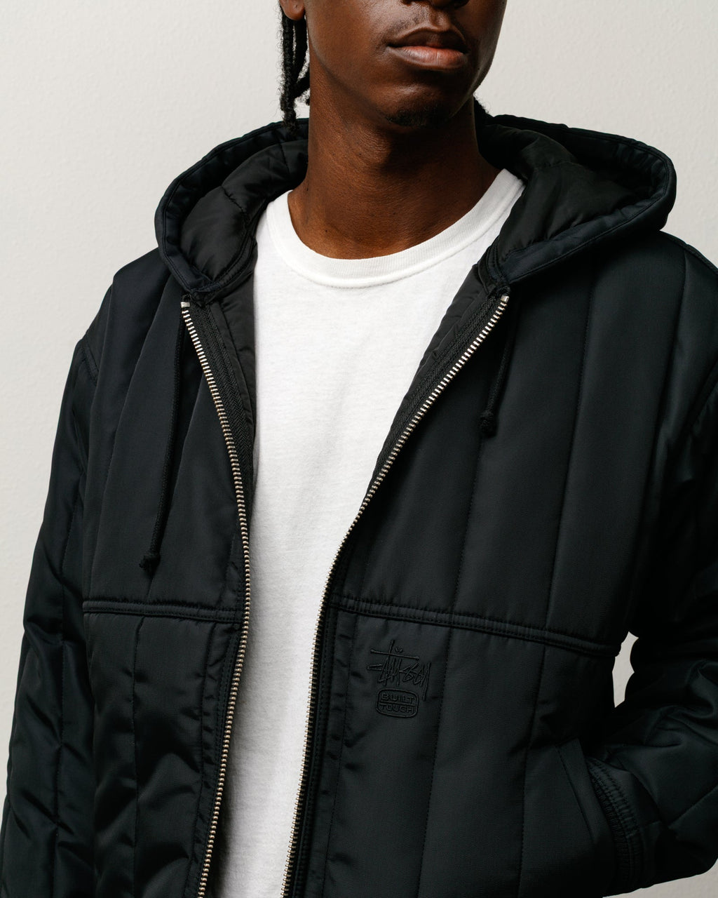 WORK JACKET QUILTED NYLON BLACK