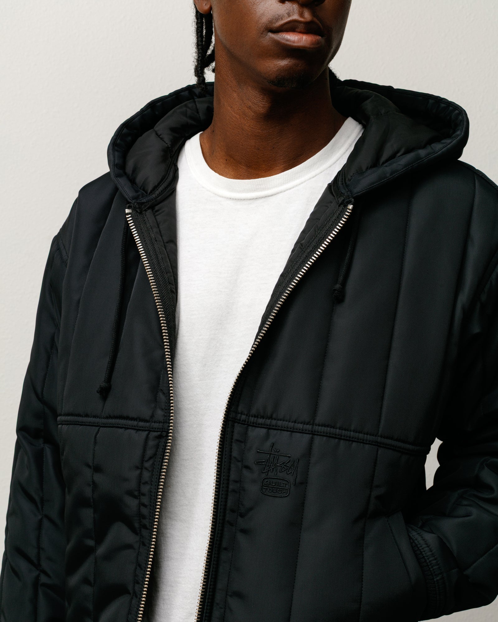 WORK JACKET QUILTED NYLON BLACK
