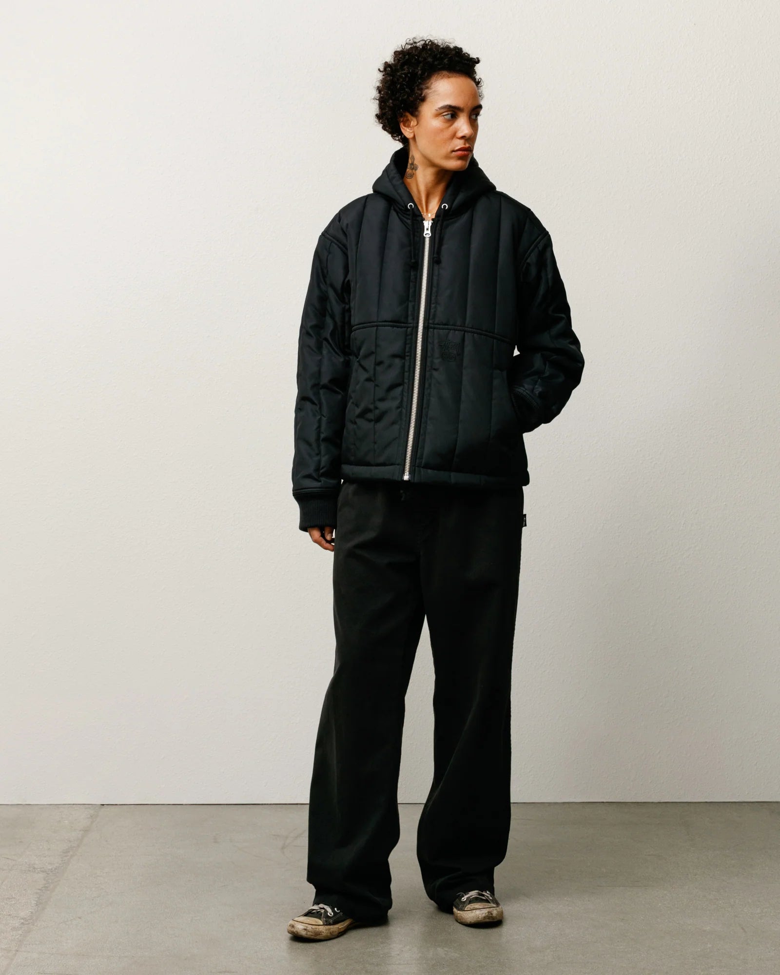 WORK JACKET QUILTED NYLON BLACK
