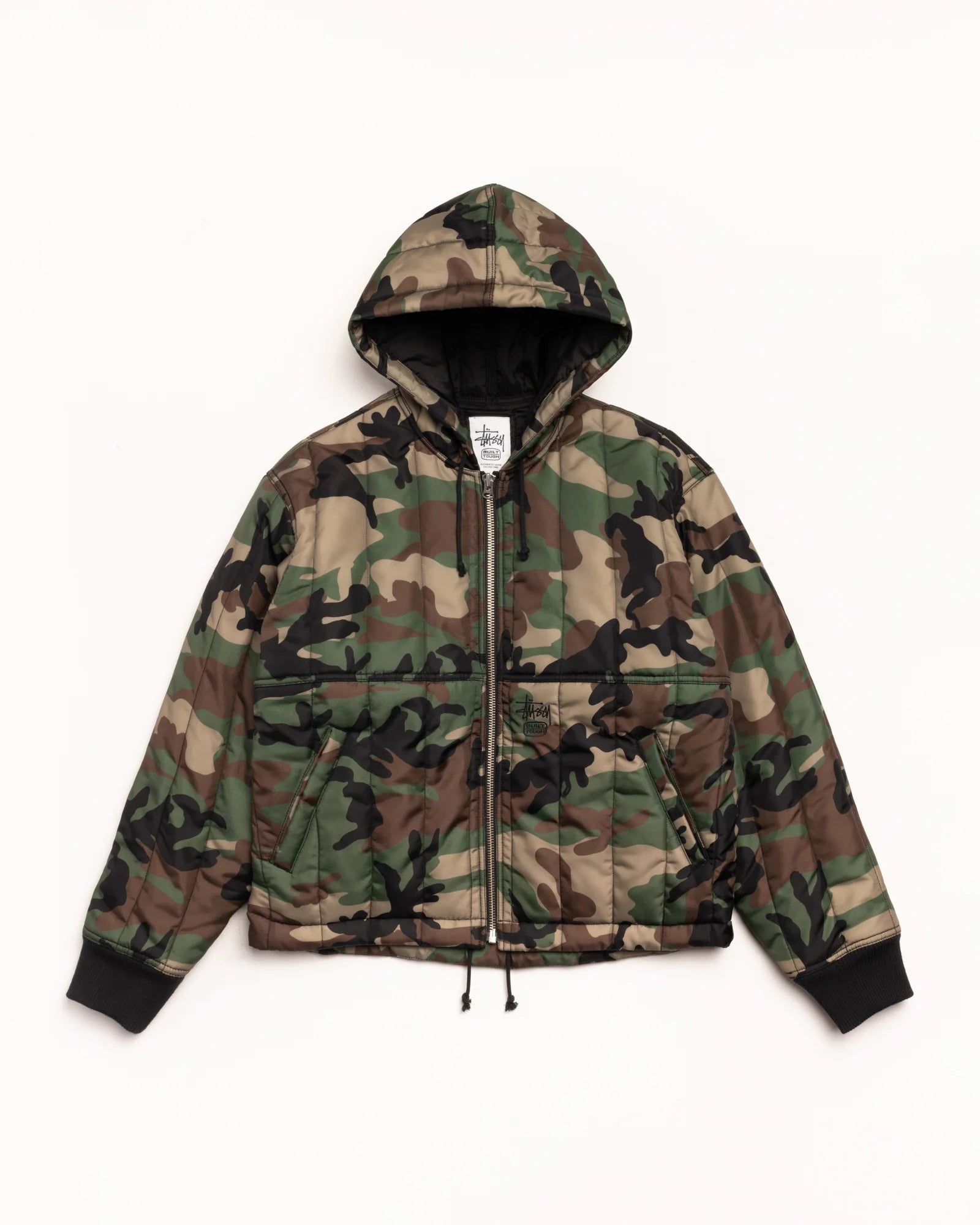 WORK JACKET QUILTED NYLON WOODLAND CAMO