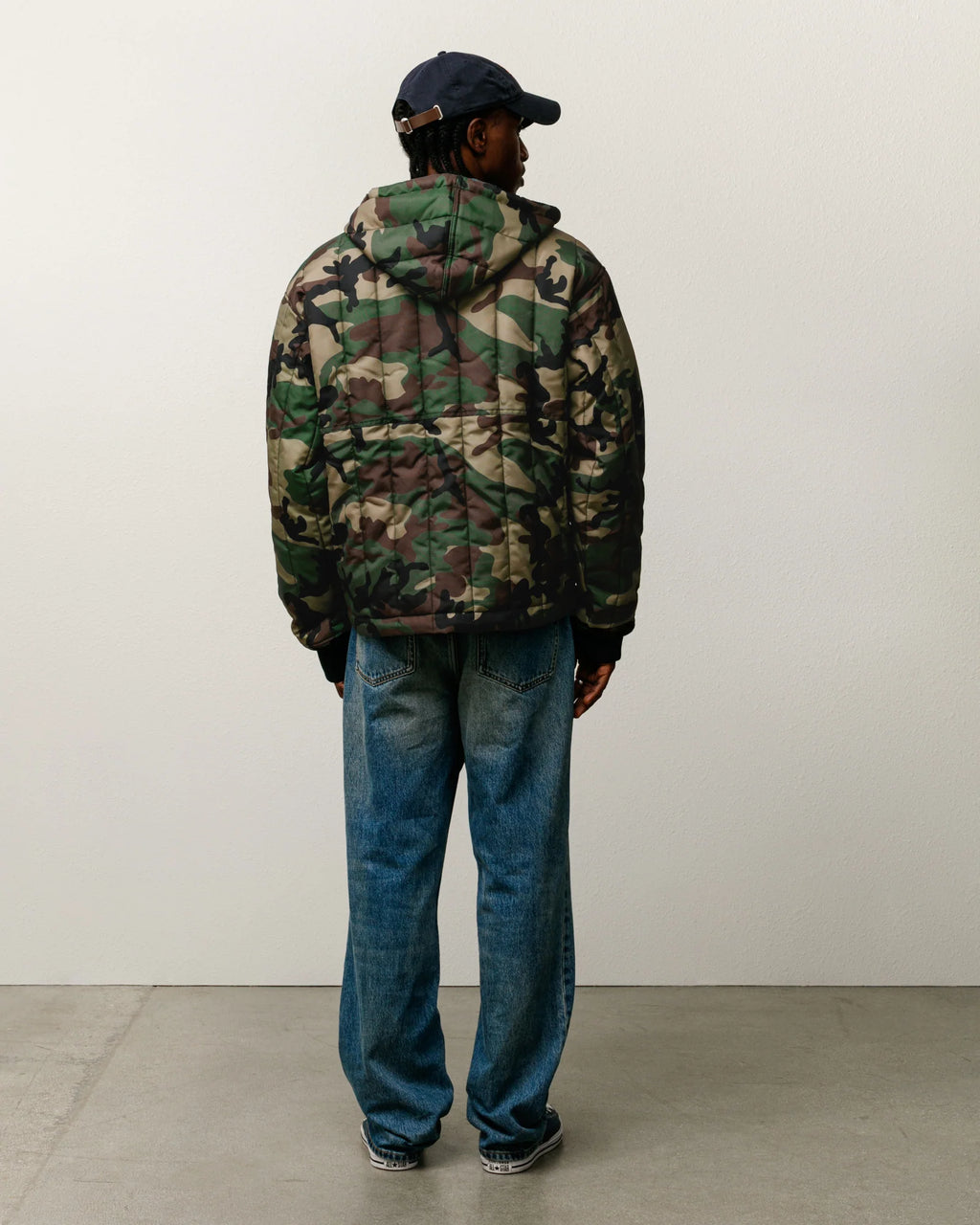 WORK JACKET QUILTED NYLON WOODLAND CAMO