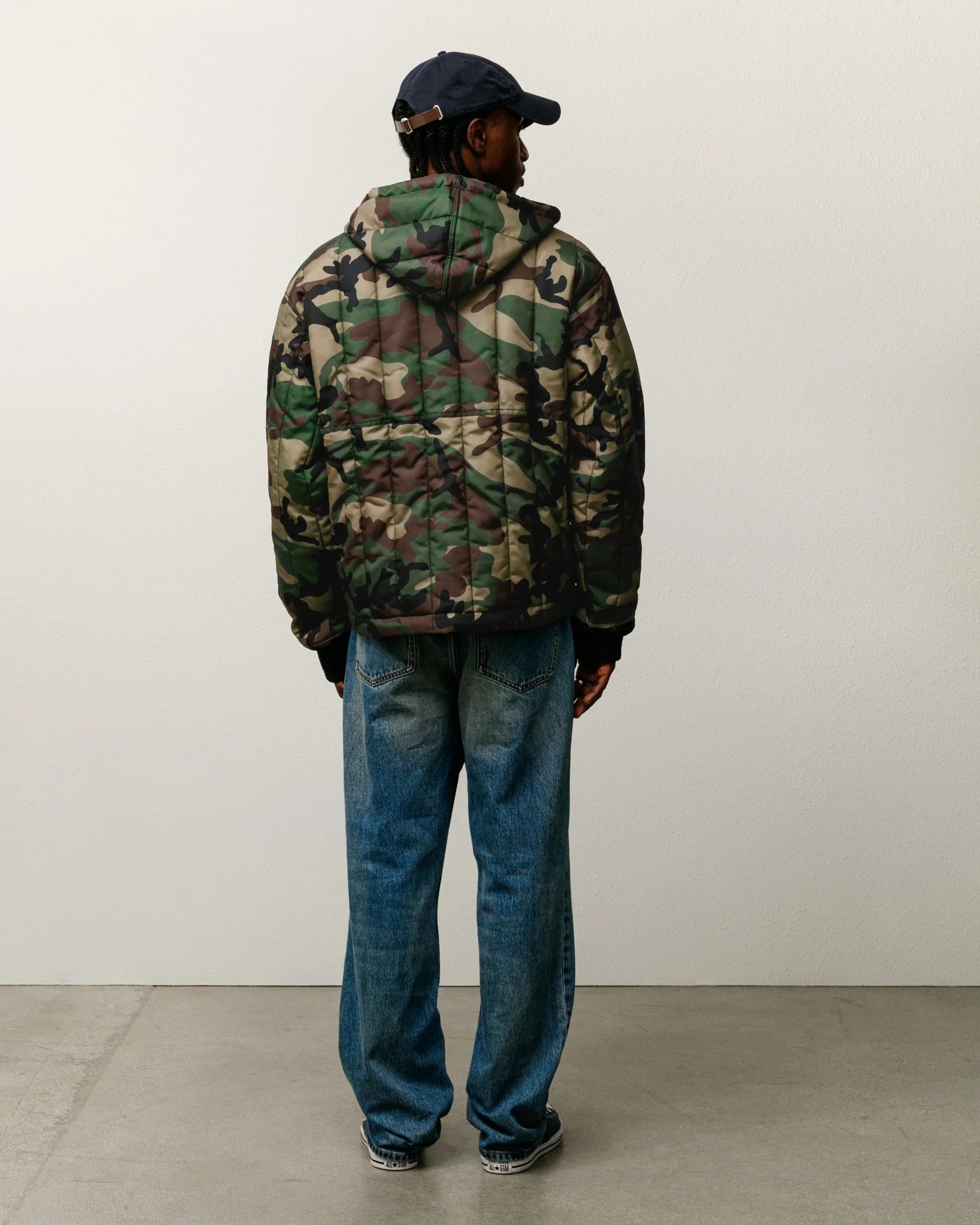WORK JACKET QUILTED NYLON WOODLAND CAMO