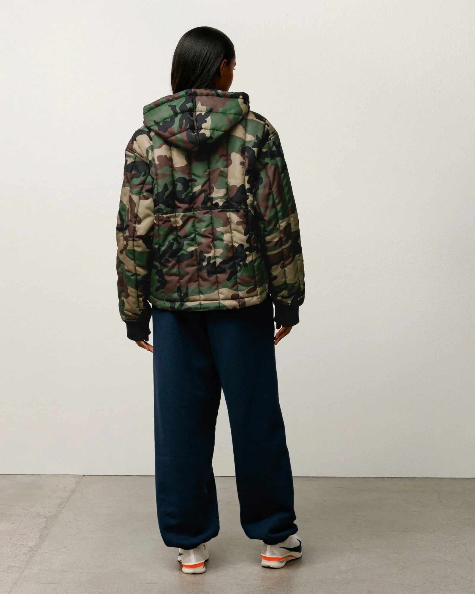 WORK JACKET QUILTED NYLON WOODLAND CAMO