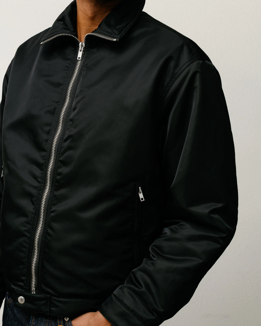 PILE LINED ZIP JACKET BLACK