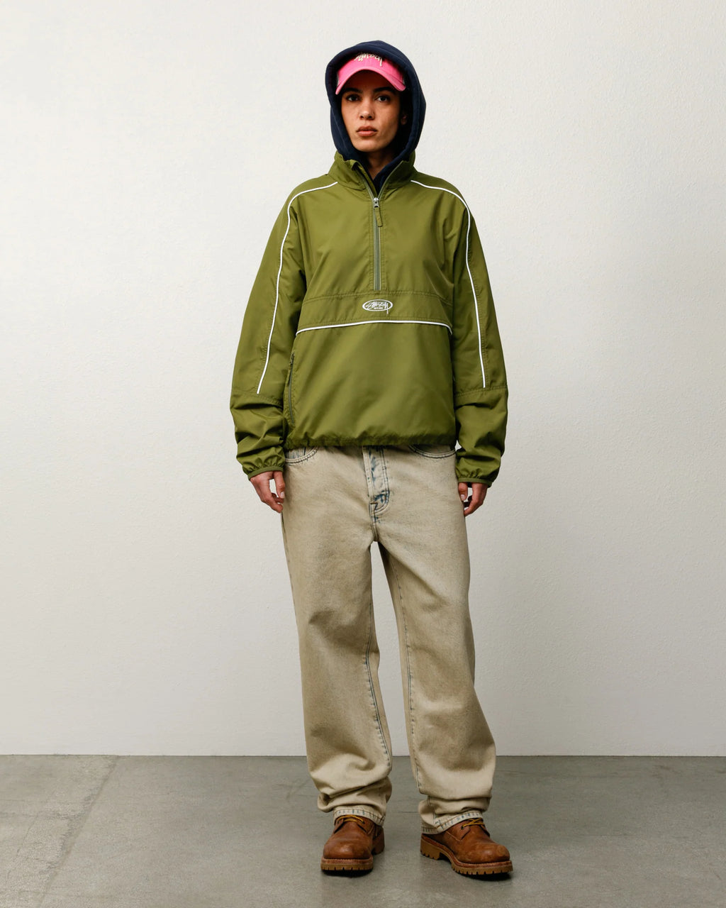 LIGHTWEIGHT PULLOVER JACKET OLIVE