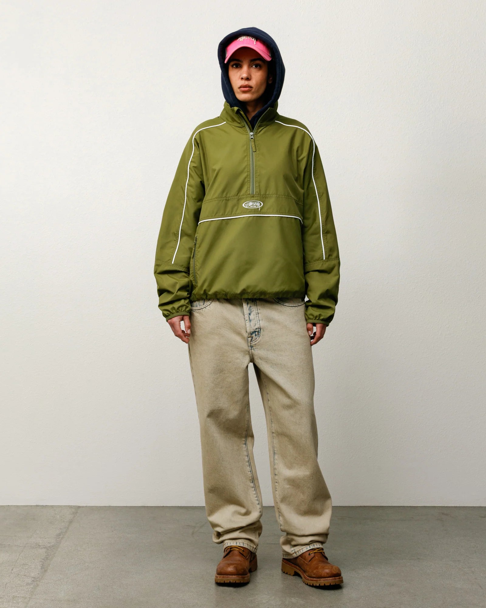 LIGHTWEIGHT PULLOVER JACKET OLIVE