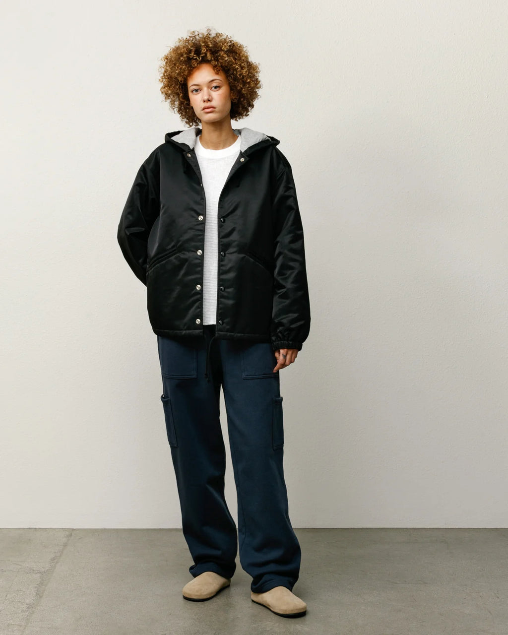 HOODED COACHES JACKET BLACK