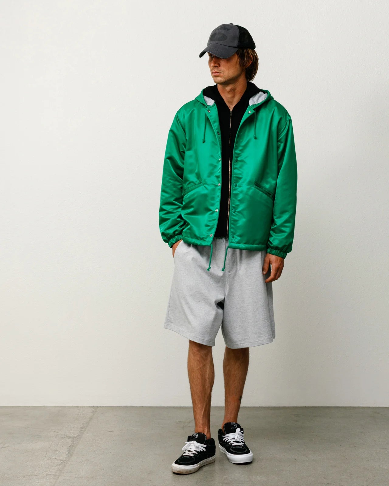 HOODED COACHES JACKET GREEN