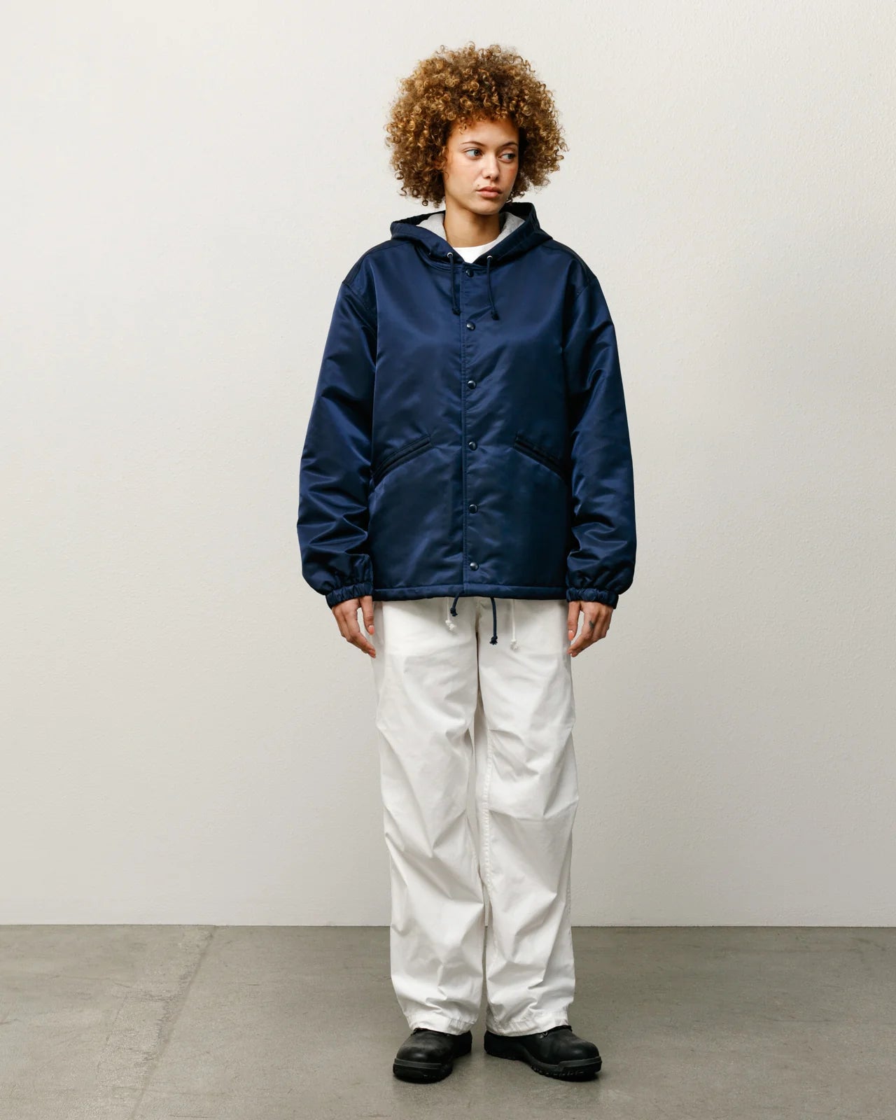 HOODED COACHES JACKET NAVY