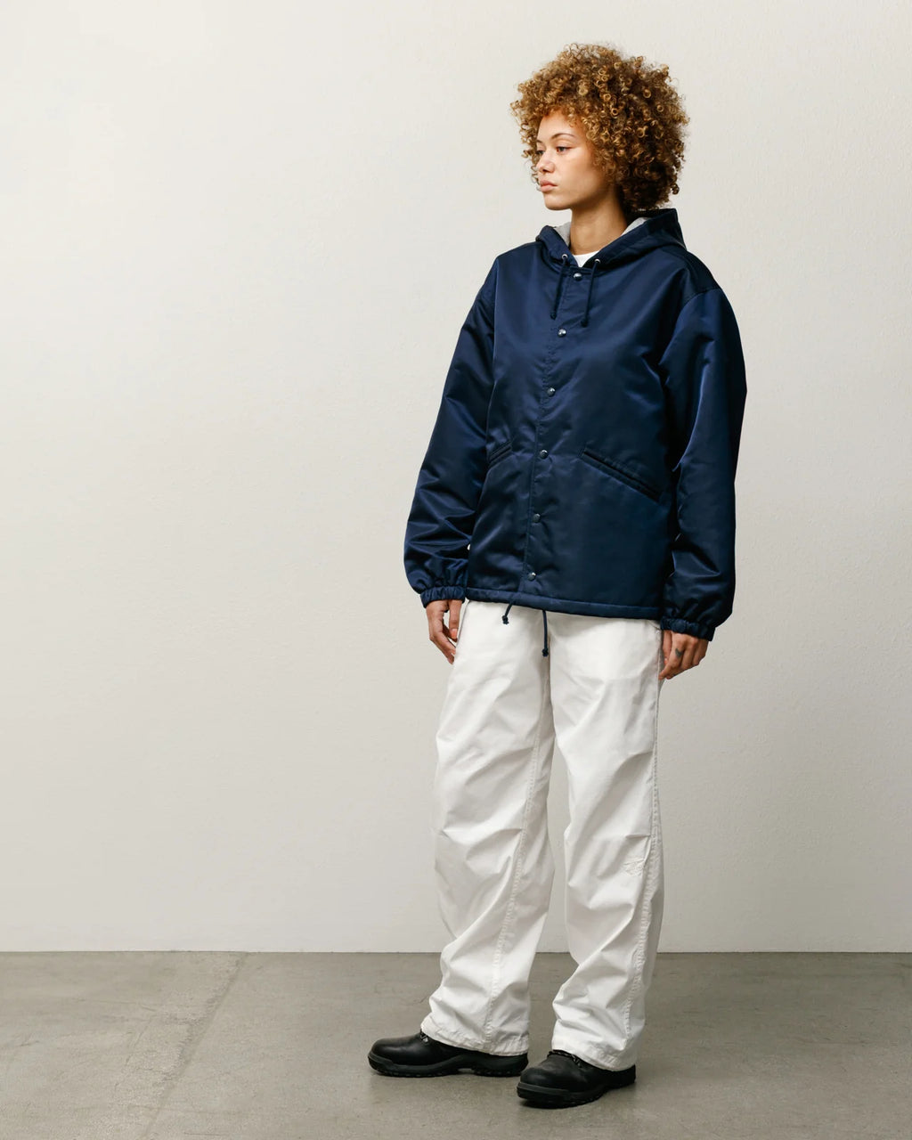HOODED COACHES JACKET NAVY