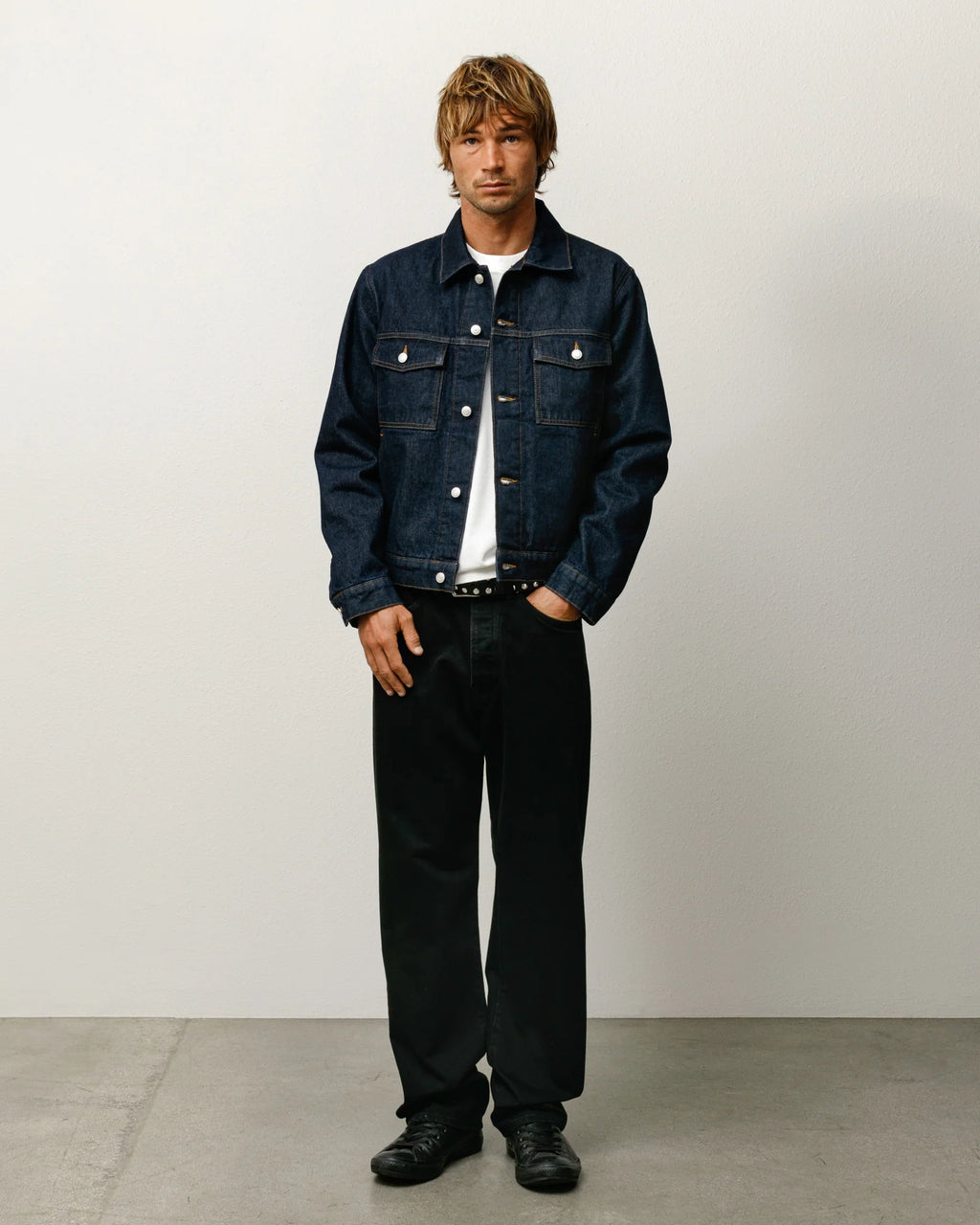 LINED DENIM TRUCKER JACKET RINSED INDIGO