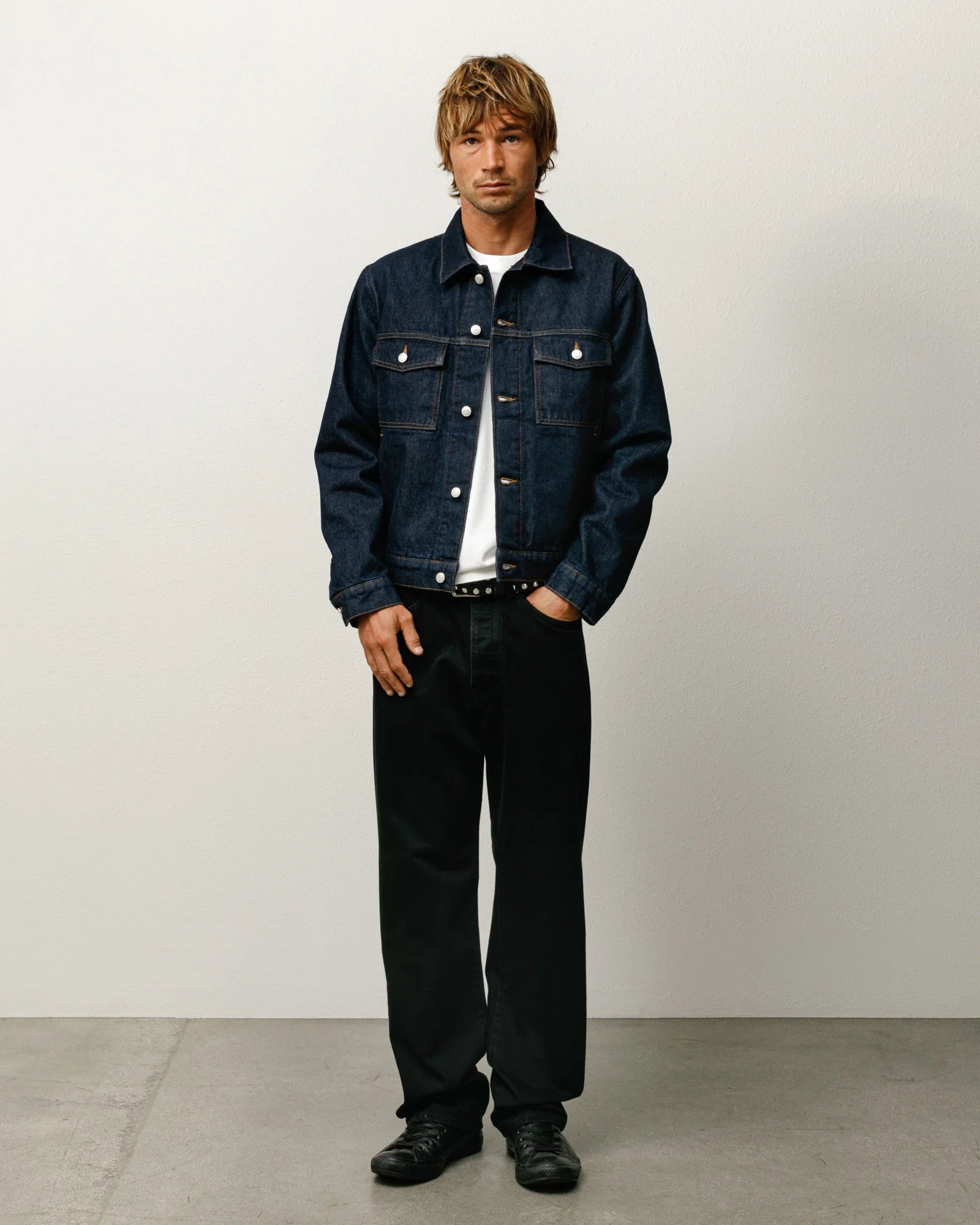 LINED DENIM TRUCKER JACKET RINSED INDIGO