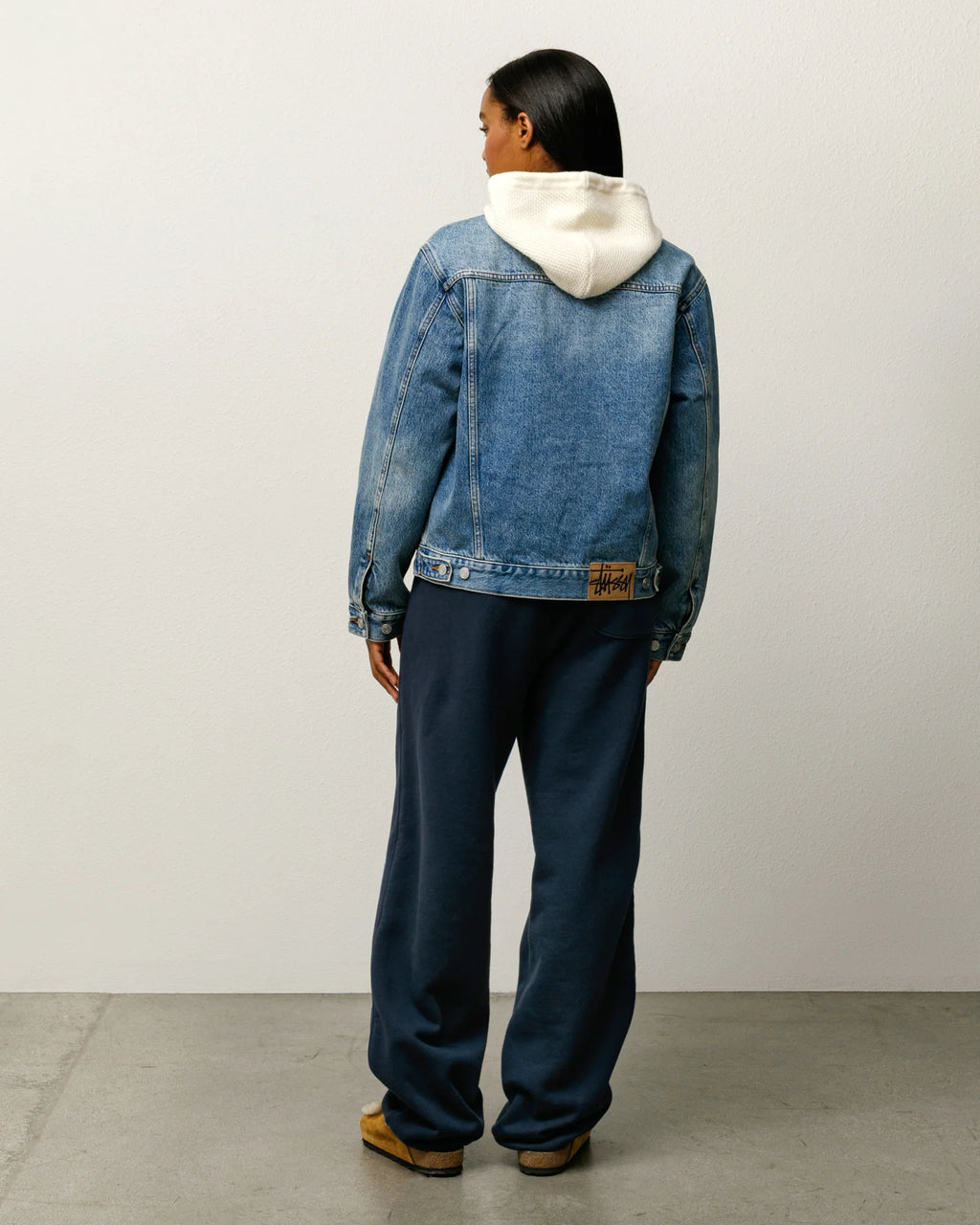 LINED DENIM TRUCKER INDIGO STONE