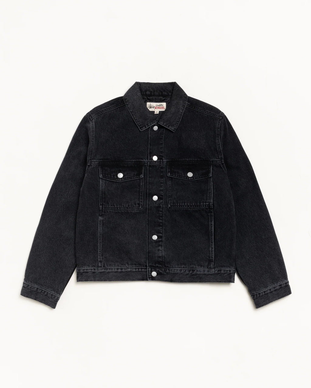LINED DENIM TRUCKER VINTAGE BLACK