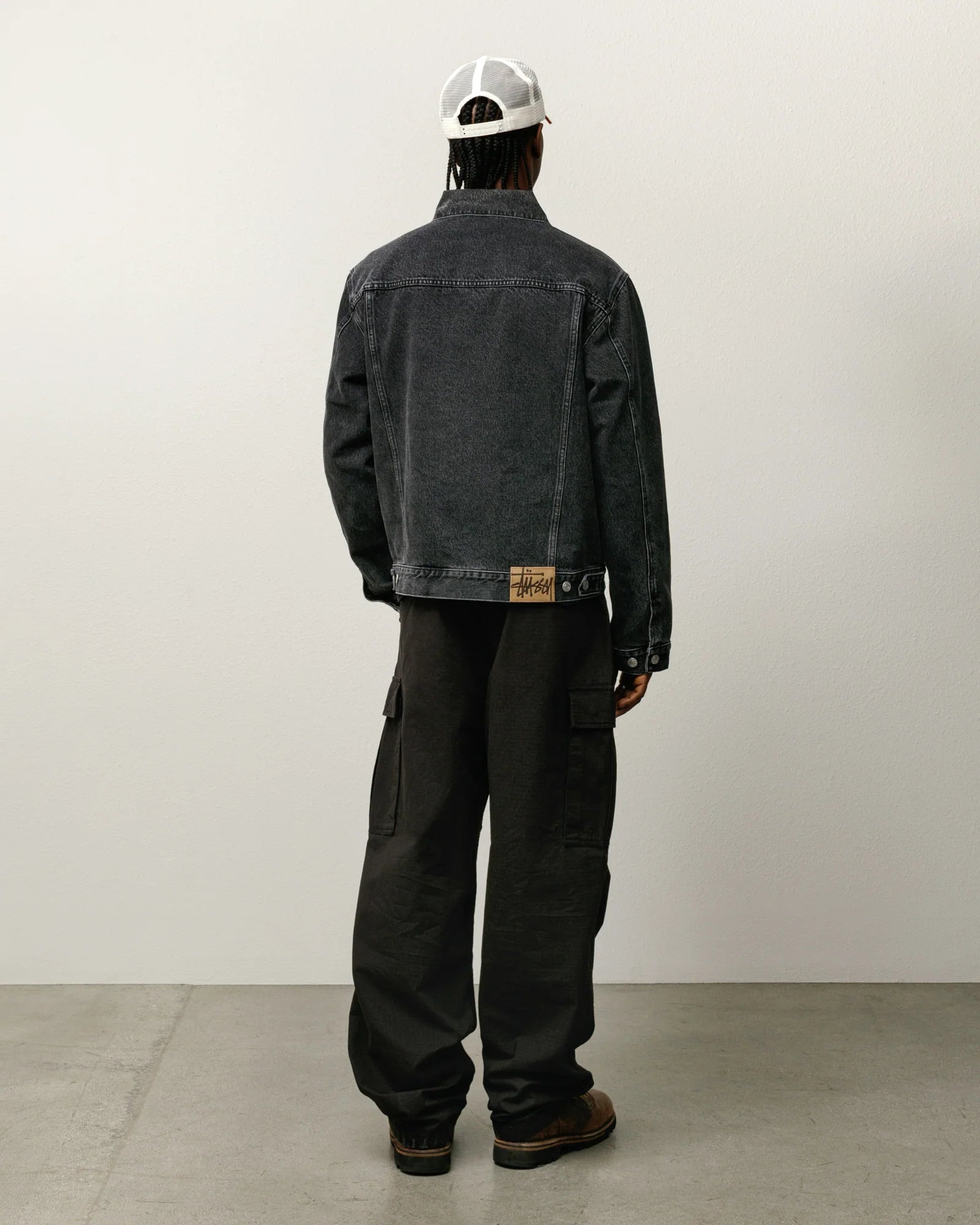 LINED DENIM TRUCKER VINTAGE BLACK