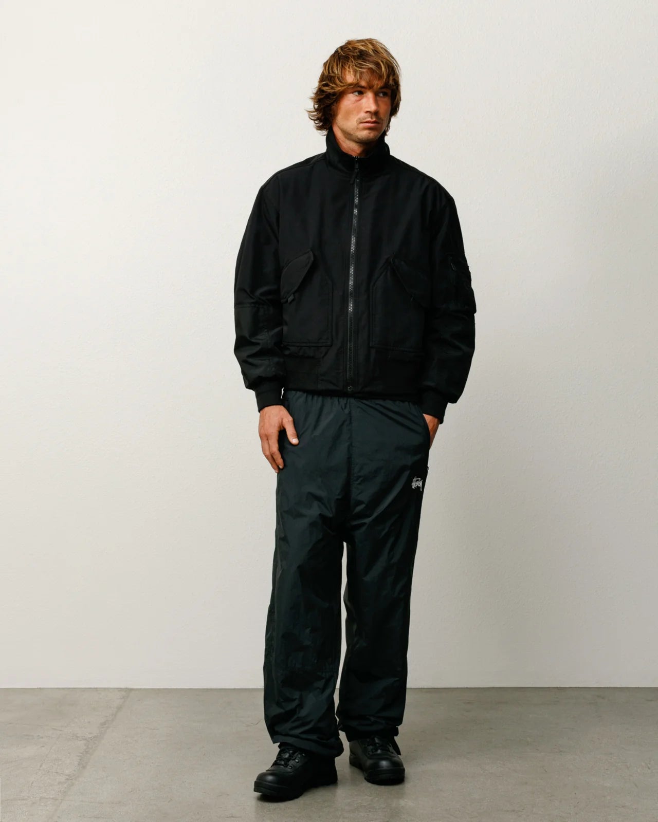 NYLON TRACK PANT BLACK