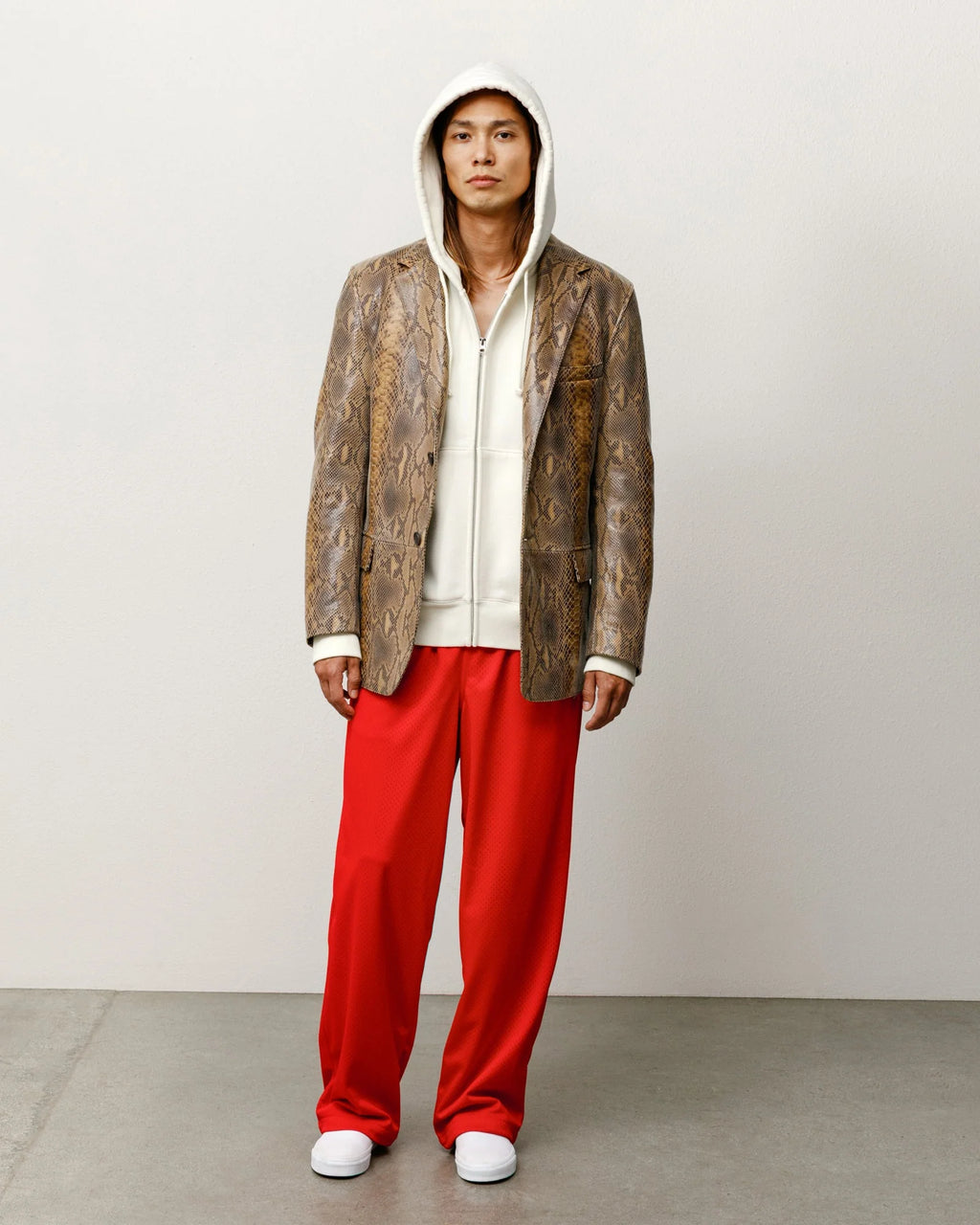 MESH TRACK PANT RED