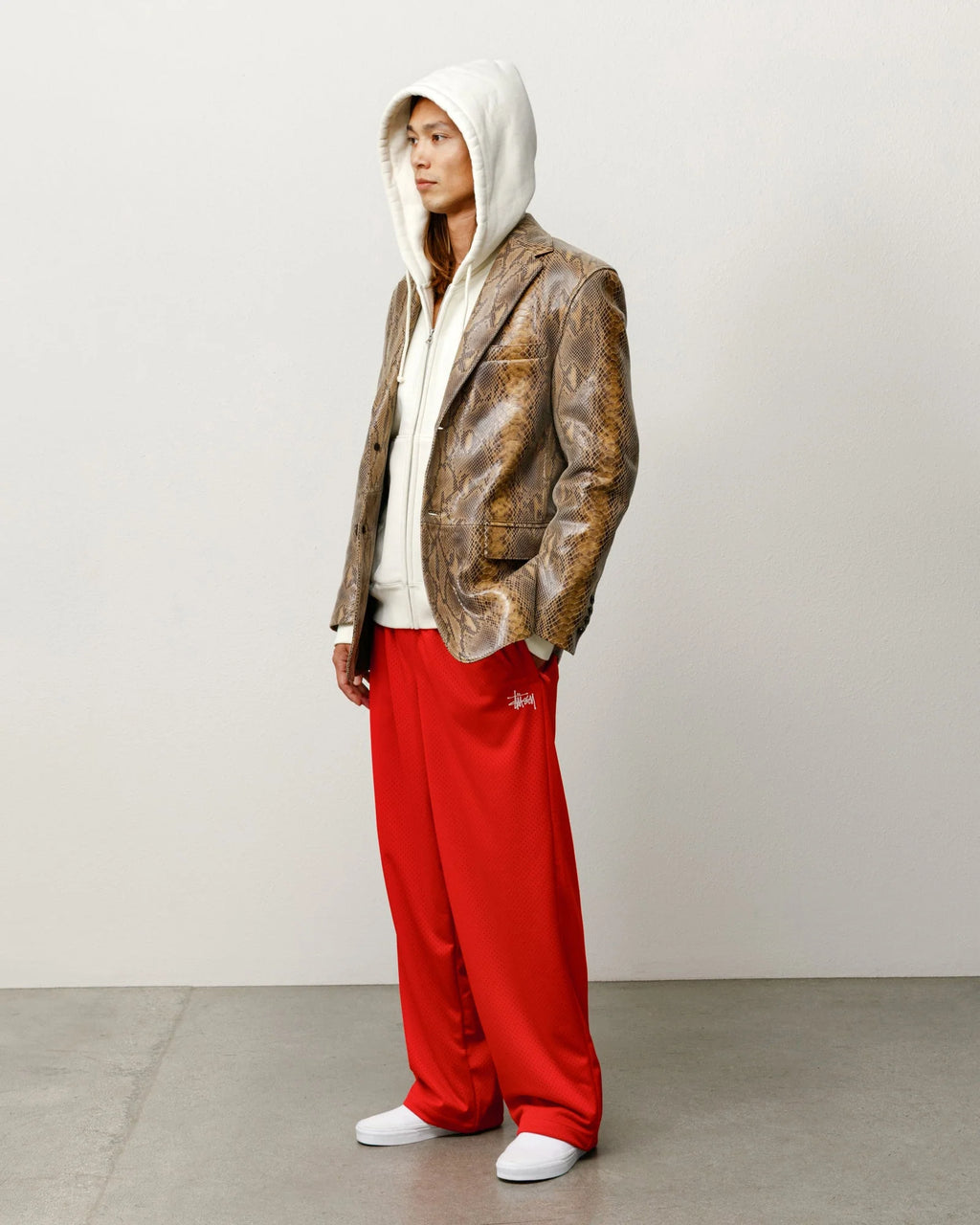 MESH TRACK PANT RED