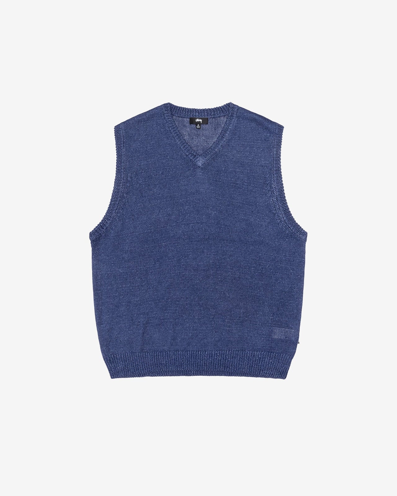 LOOSE KNIT LINEN VEST BLUE