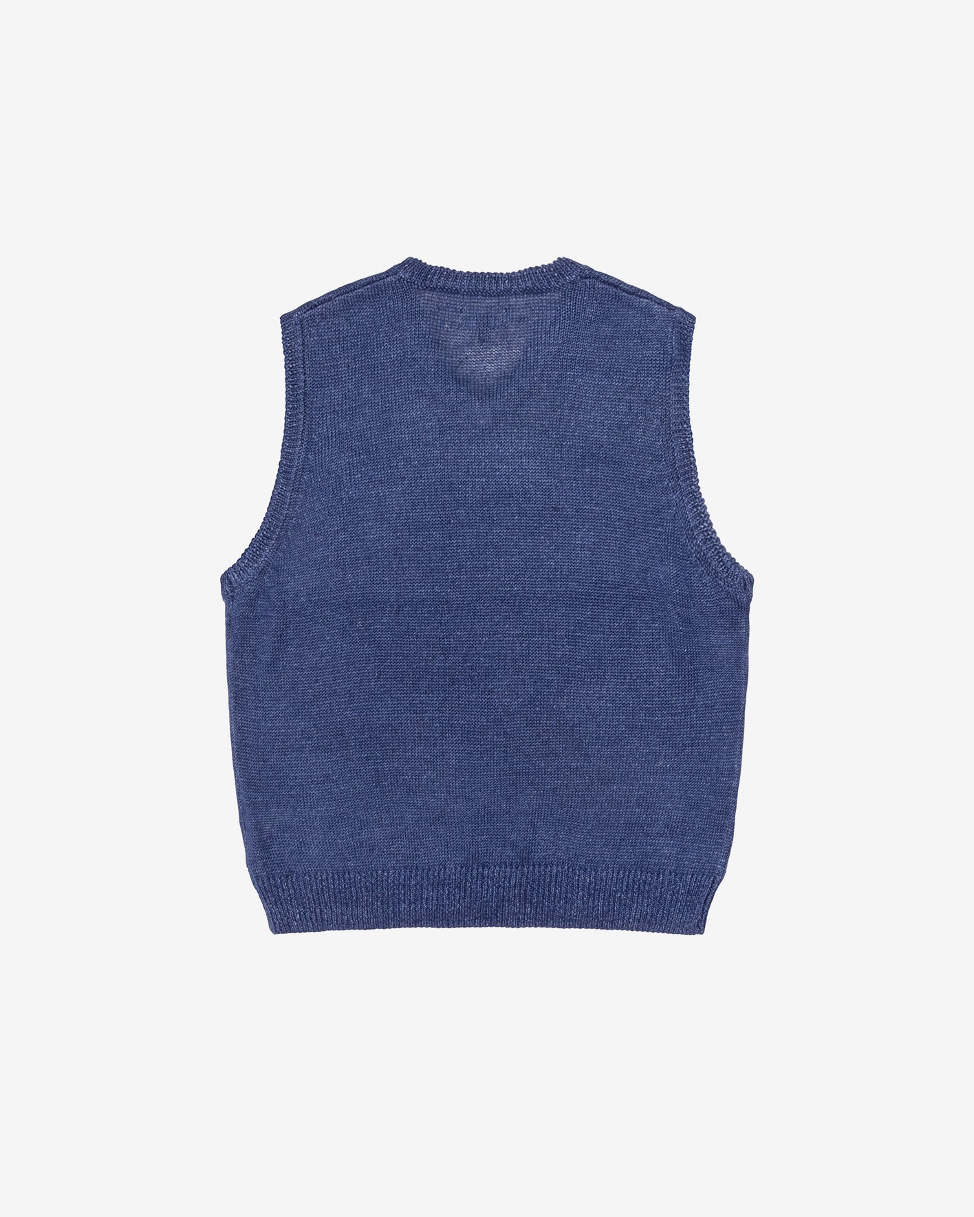 LOOSE KNIT LINEN VEST BLUE