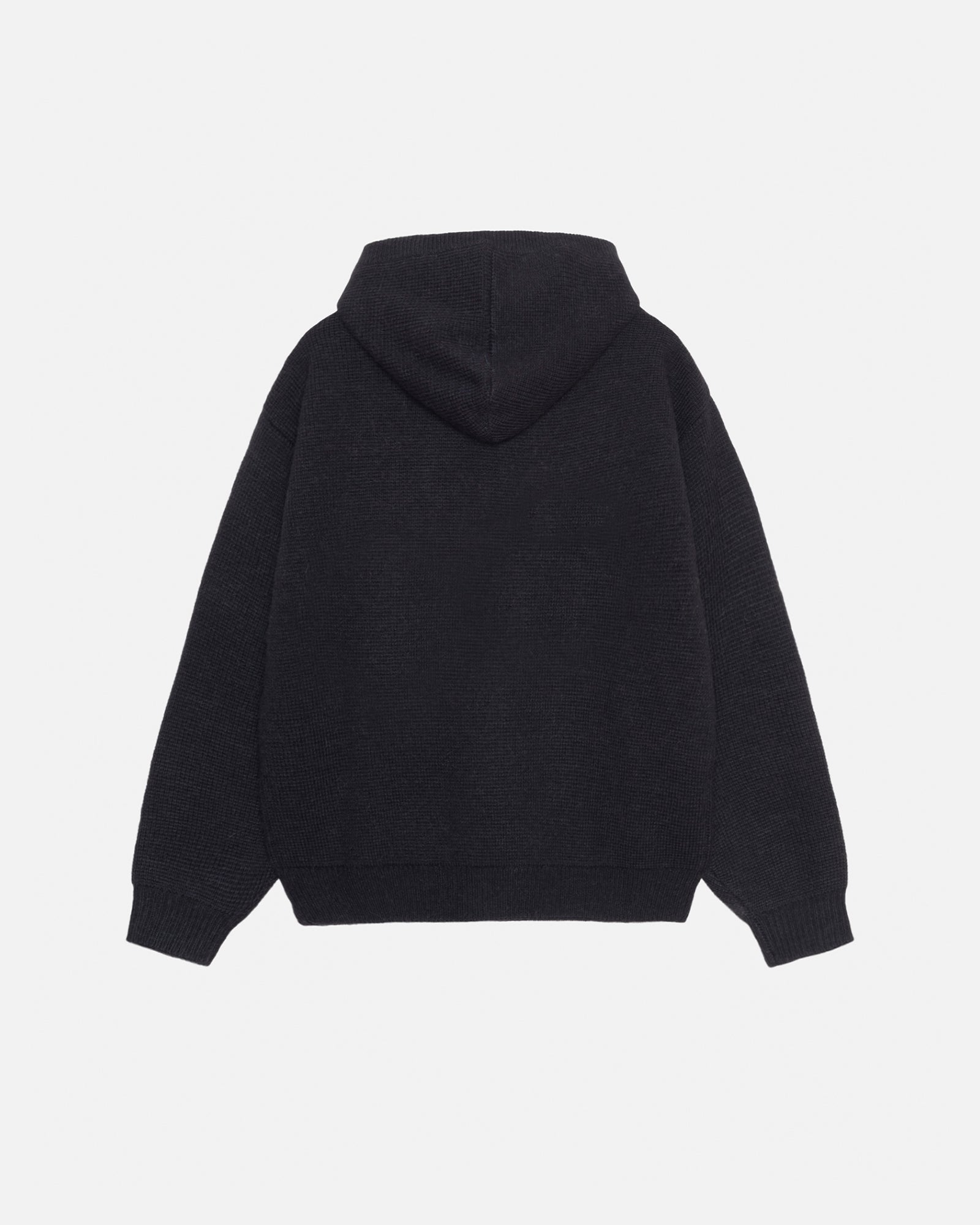 FELT PATCH KNIT HOOD BLACK