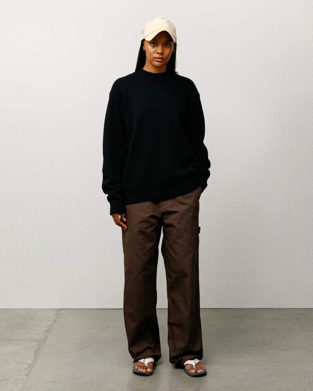 TONAL MOCK NECK SWEATER BLACK