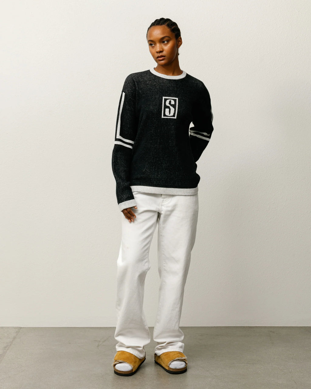 STUSSY ALPINE SWEATER BLACK