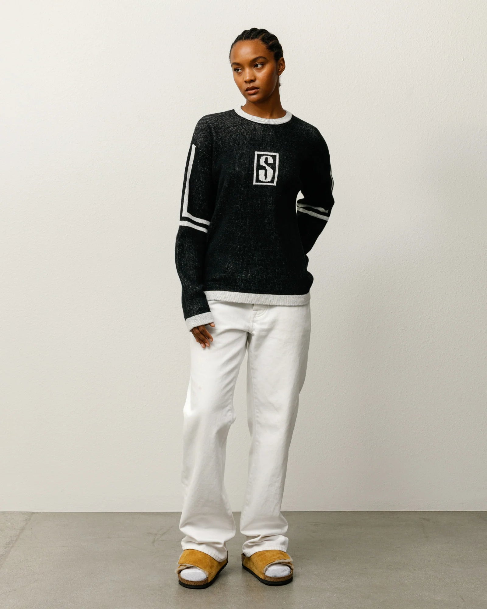STUSSY ALPINE SWEATER BLACK