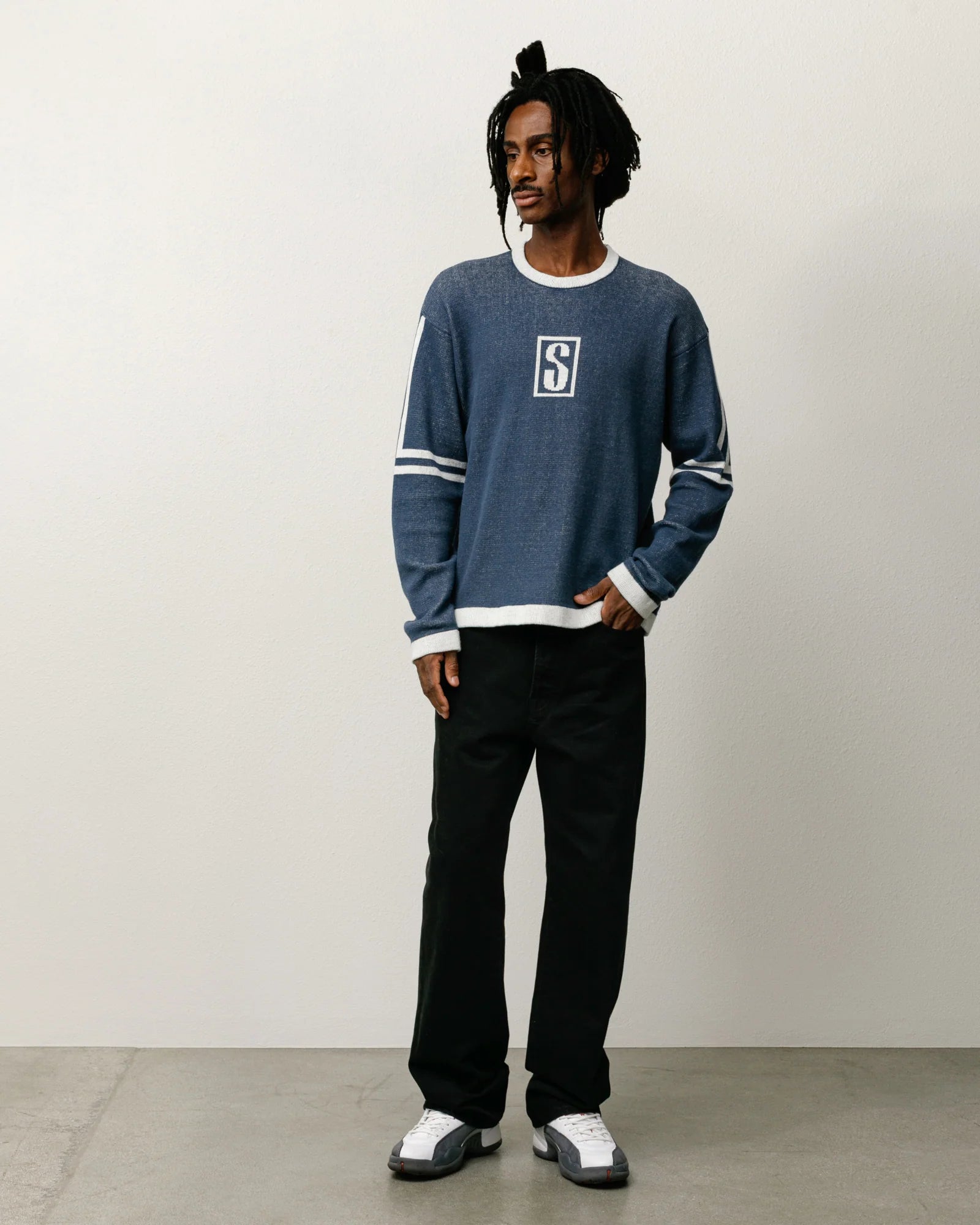 STUSSY ALPINE SWEATER BLUE